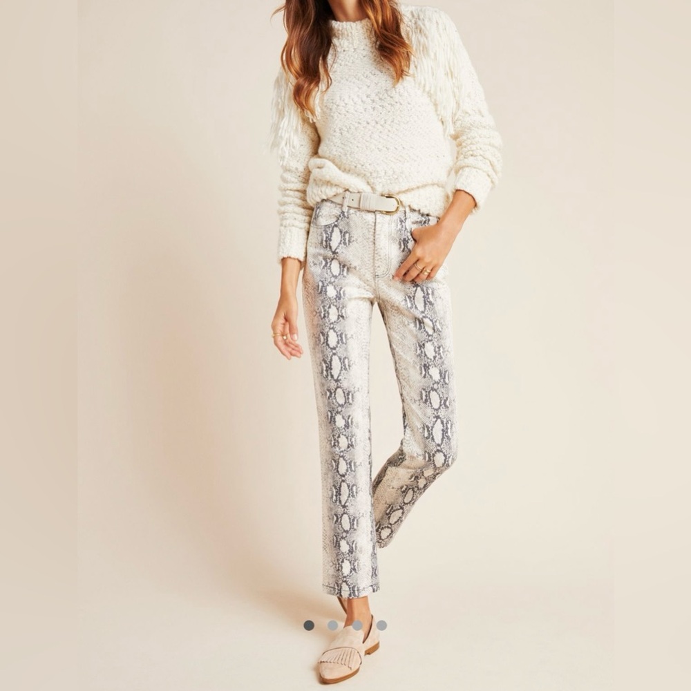Current Air python print ankle-crop jeans NWT (size small)